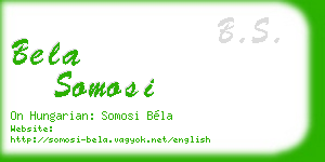 bela somosi business card